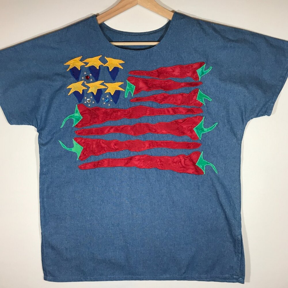 Alfredo's Wife Women's Small Blue Short Sleeve Top